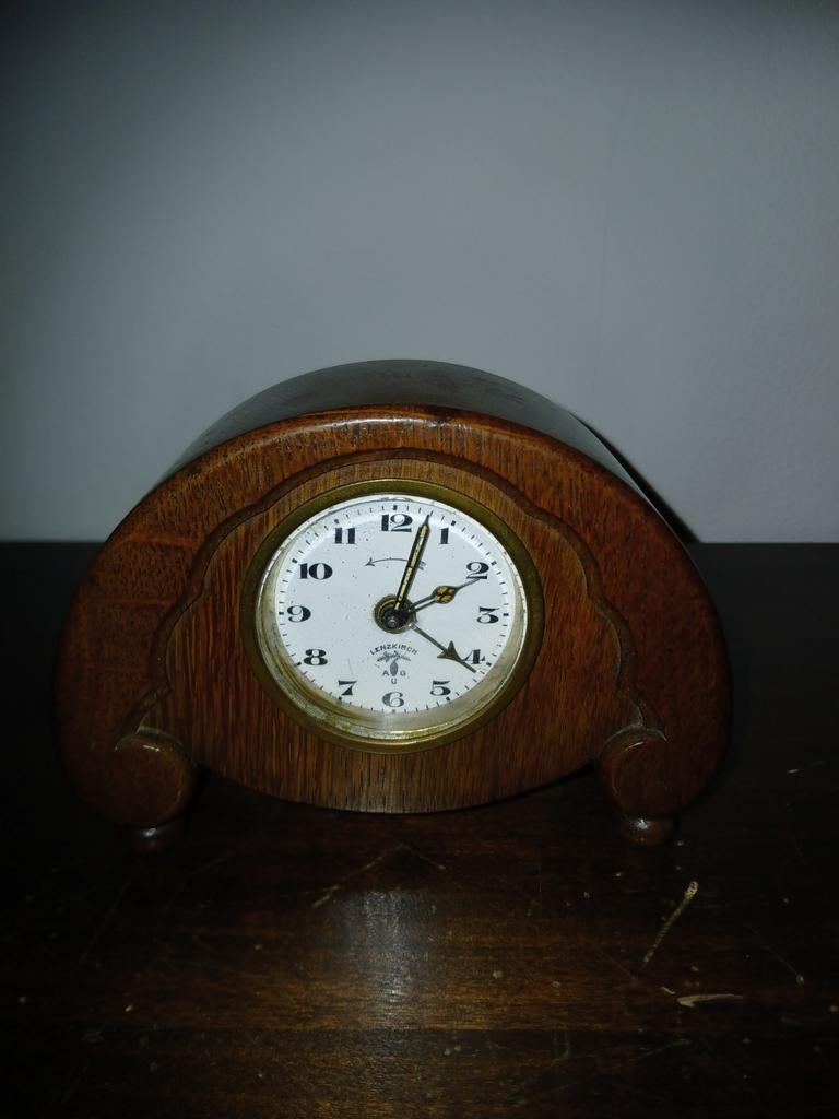 Antieke Lenzkirch Wekker Klok in Zeer Goede Staat, Antiek en Kunst, Ophalen of Verzenden