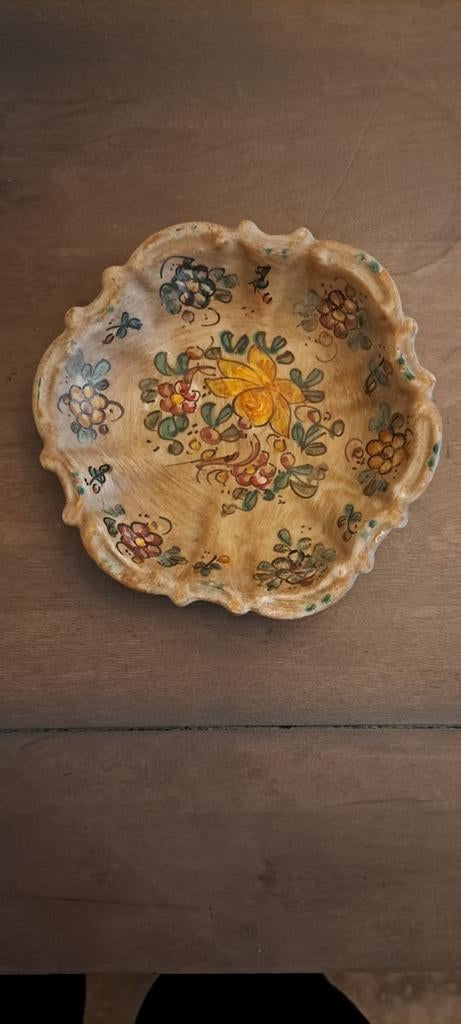 Vintage Italiaans Keramiek Schaal - Handgeschilderd Gubbio, Antiek en Kunst, Ophalen of Verzenden