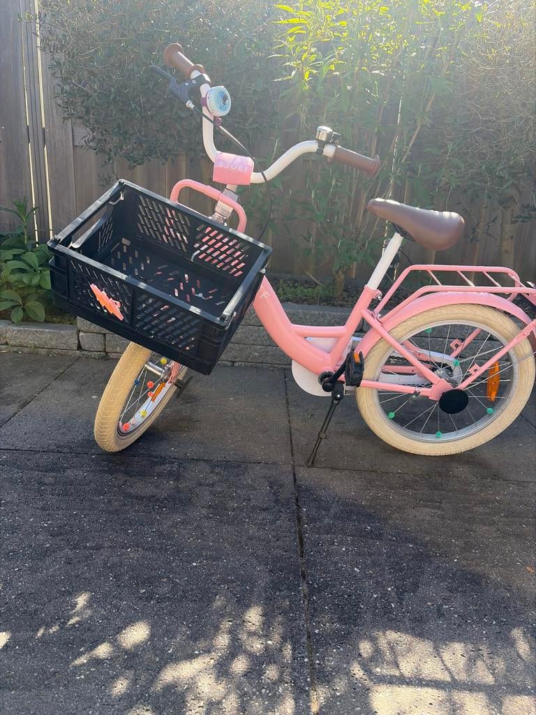 Sjoef classic kinderfiets 18 inch met mandje en spaakkralen, Ophalen, Gebruikt, Terugtraprem, 16 tot 20 inch