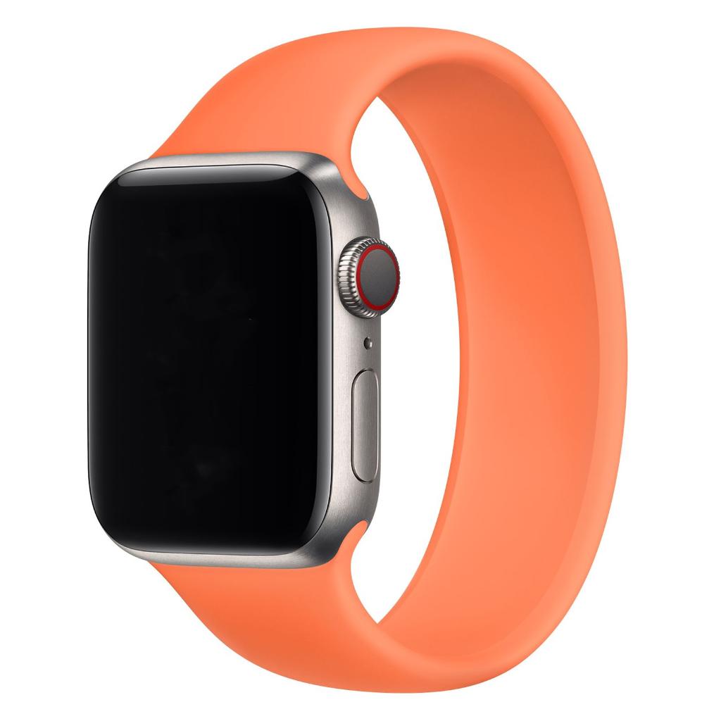 Apple Watch Silicone Solo Loop Kumquat Size 1 t/m 9, Watch 38mm t/m 42mm, Bandje, Apple, Nieuw