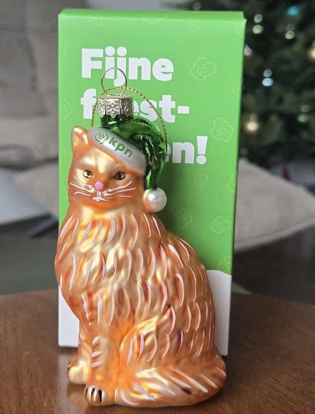 Kpn Kerstbal Louis de kat, Diversen, Kerst, Ophalen of Verzenden, Zo goed als nieuw