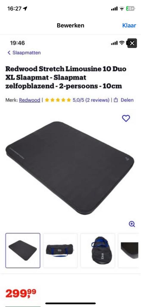 Camping matras redwood luchtbed, Caravans en Kamperen, Ophalen, Zo goed als nieuw