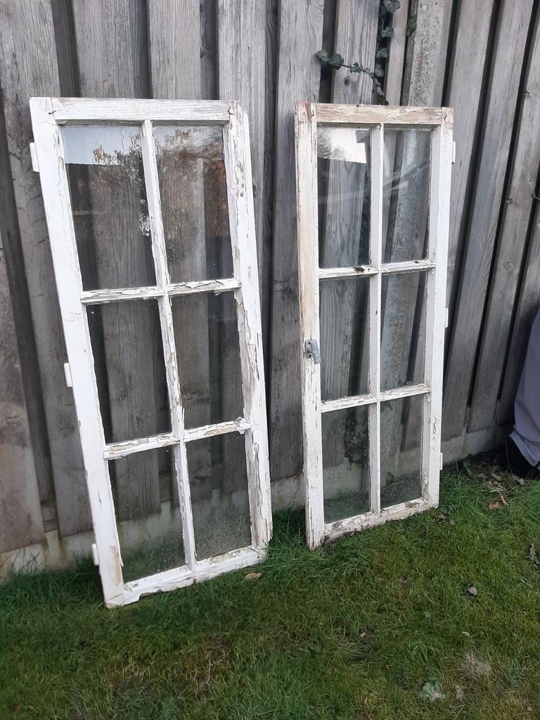 Oude houten ramen ter decoratie, Ophalen, Gebruikt