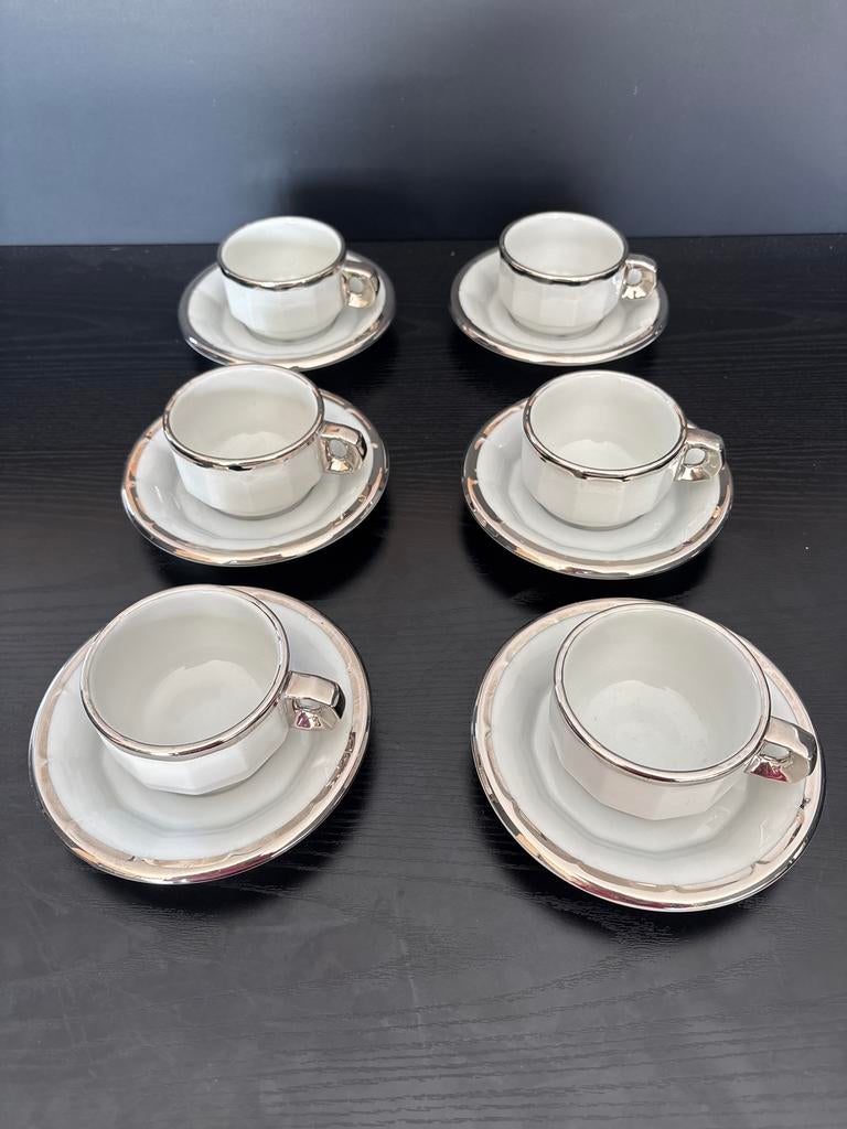 Pillivuyt France 1842 kopjes en schotels, Antiek en Kunst, Ophalen of Verzenden