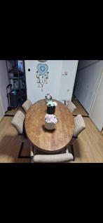 Eettafel mangohout, Huis en Inrichting, Tafels | Eettafels, Ophalen, 200 cm of meer, 50 tot 100 cm, Zo goed als nieuw