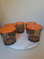 Vintage Arcopal France smoke voorraadpot jampot 5 st., 70's, Ophalen of Verzenden