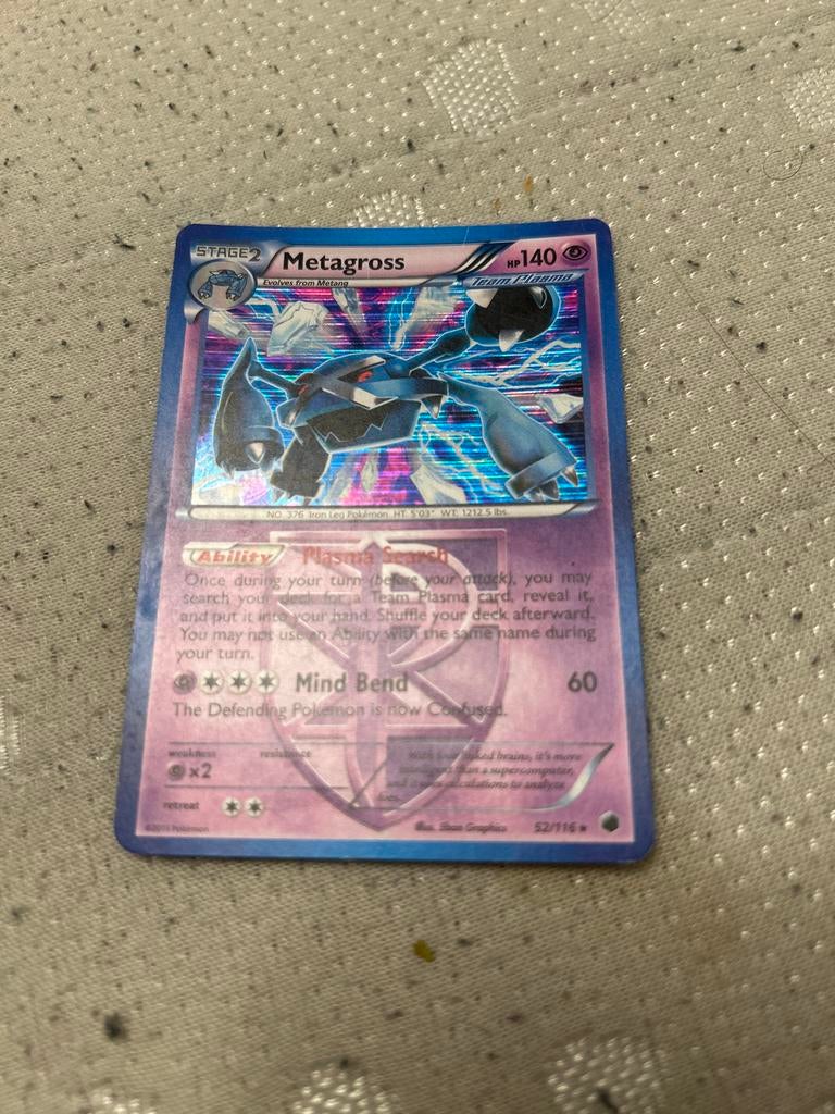Pokémon Metagross kaart, Ophalen of Verzenden, Gebruikt, Losse kaart, Foil