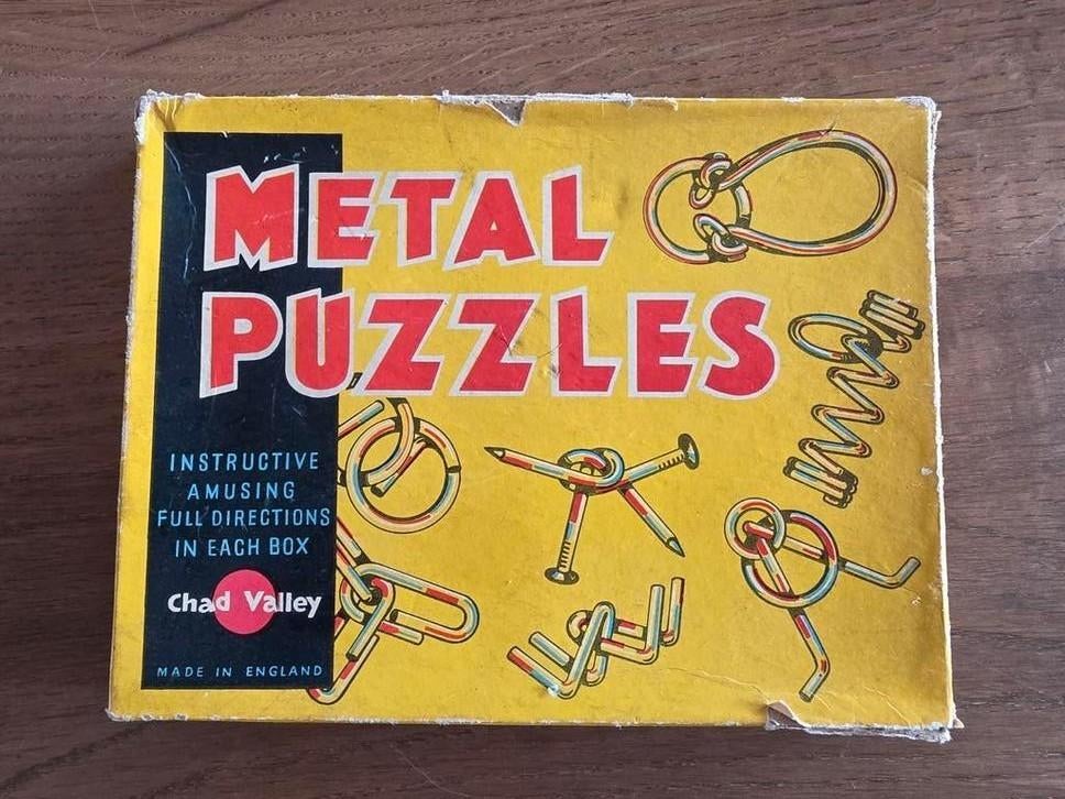 Vintage Metal Puzzels Chad Valley - Old School Breinbreker, Ophalen of Verzenden, Gebruikt, Overige typen