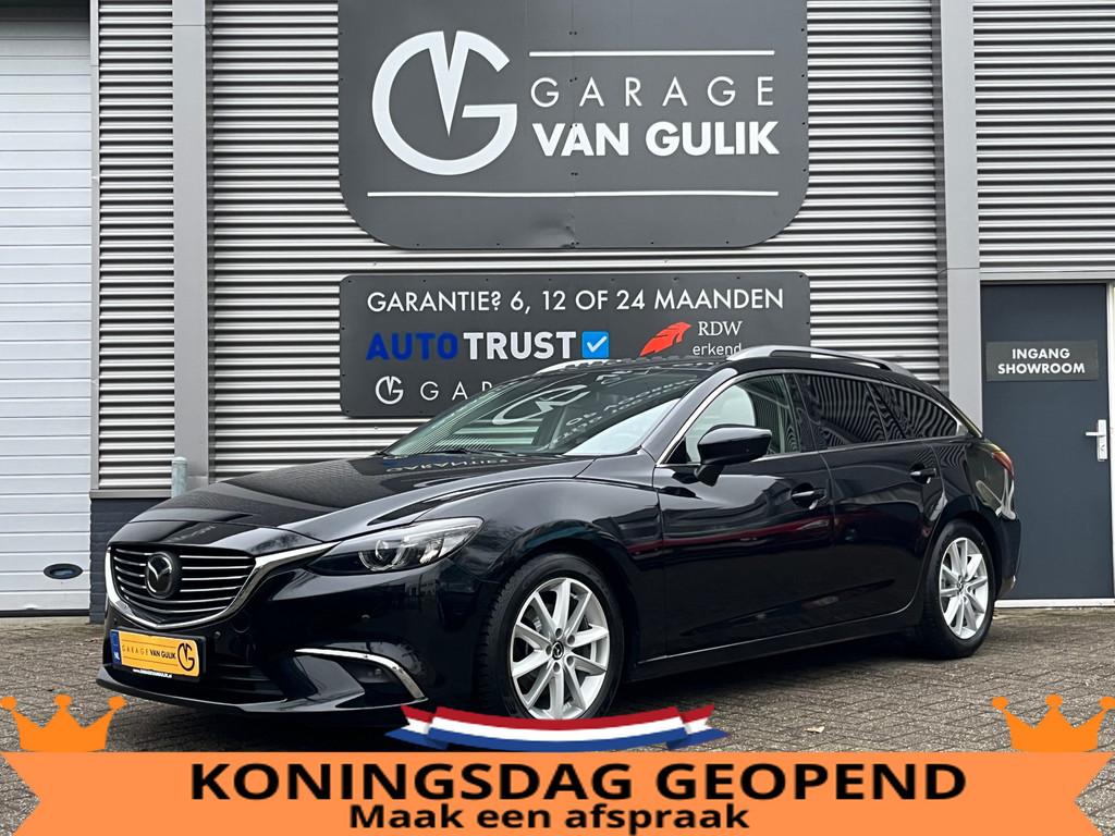 Mazda 6 Sportbreak 2.5 SkyActiv-G GT-M 192PK Automaat,Trekha, Auto's, Mazda, Gebruikt, 6 sportbreak, Zwart, Onderhoudsboekje