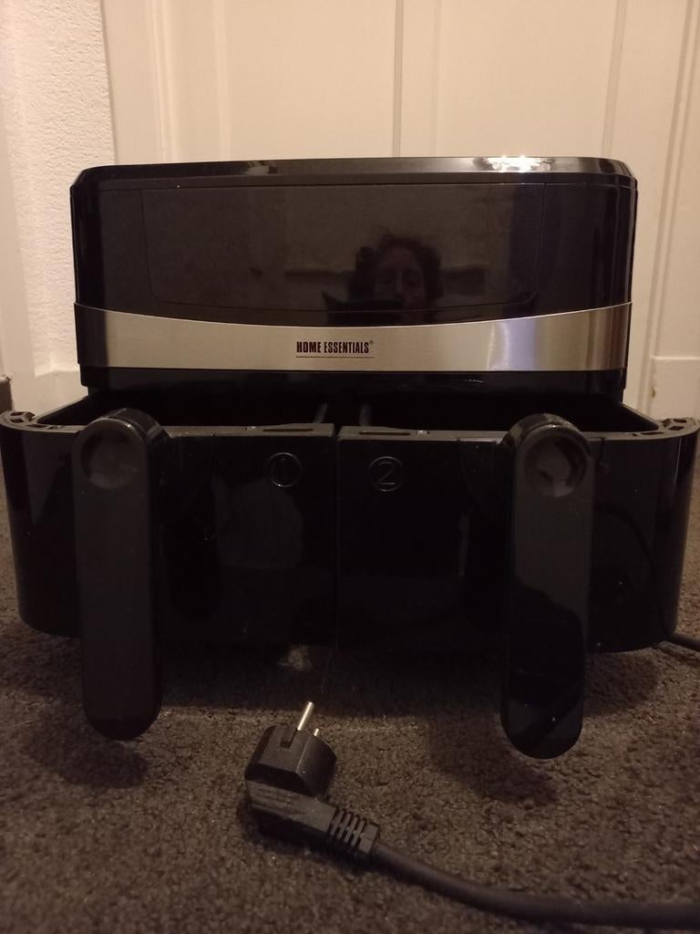 Home Essentials Dubbele Airfryer - Zwart, Witgoed en Apparatuur, Airfryers, Ophalen, Gebruikt, Airfryer, 1500 gram of meer