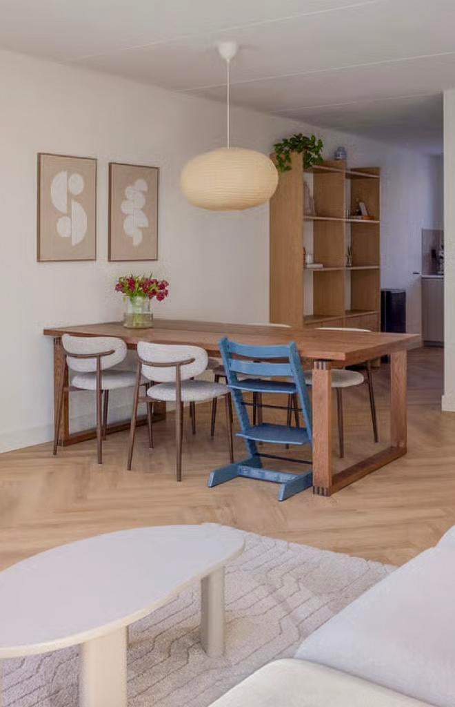 Ikea Morbylanga eettafel 220x100cm eiken, Huis en Inrichting, Tafels | Eettafels, Ophalen, Zo goed als nieuw, Rechthoekig, 50 tot 100 cm