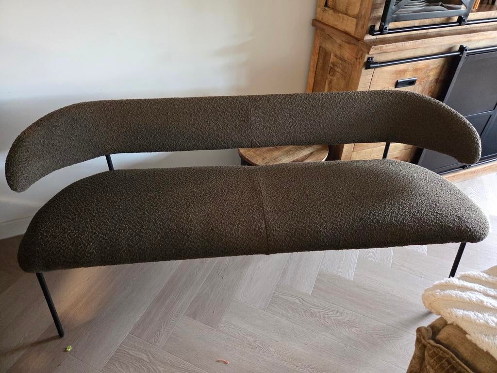 1 Luka Eleonora eetbankje zgan mosgroen, Ophalen, Minder dan 75 cm, 150 tot 200 cm, Driepersoons