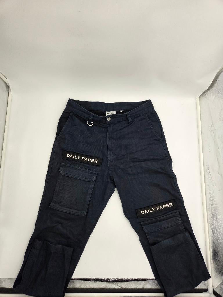 Daily Paper cargo broek donkerblauw maat S – logo streetwear, Blauw, Ophalen of Verzenden, Zo goed als nieuw, Daily Paper