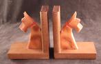 Paar vintage houten boekensteunen, Antiek en Kunst, Ophalen of Verzenden
