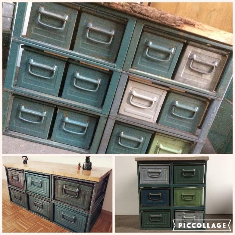 Industriele Ladekast KASTEN TV-kast Dressoir Stapelbak SALE, Gebruikt, Ophalen of Verzenden, Minder dan 100 cm, Metaal