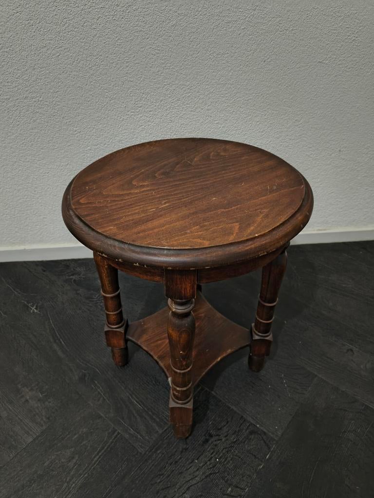 Bijzettafel klassiek hout, Huis en Inrichting, Tafels | Bijzettafels, Ophalen, Rond, Minder dan 55 cm, 45 tot 60 cm