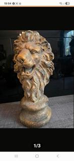 Gouden Leeuwenkop Buste - Decoratief Beeld, Verzamelen, Beelden en Beeldjes, Ophalen, Nieuw
