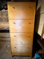 Houten Schoenenkast met 4 Kleppen - 1.65m Hoog, Huis en Inrichting, Kasten | Schoenenkasten, Ophalen, Gebruikt