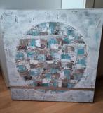 Abstract Canvas Schilderij (60x60) moderne decoratie pastel, Ophalen, 50 tot 75 cm, Zo goed als nieuw, Schilderij