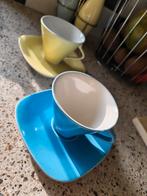 2 kop en schotels 50s retro vintage pastel, Ophalen of Verzenden