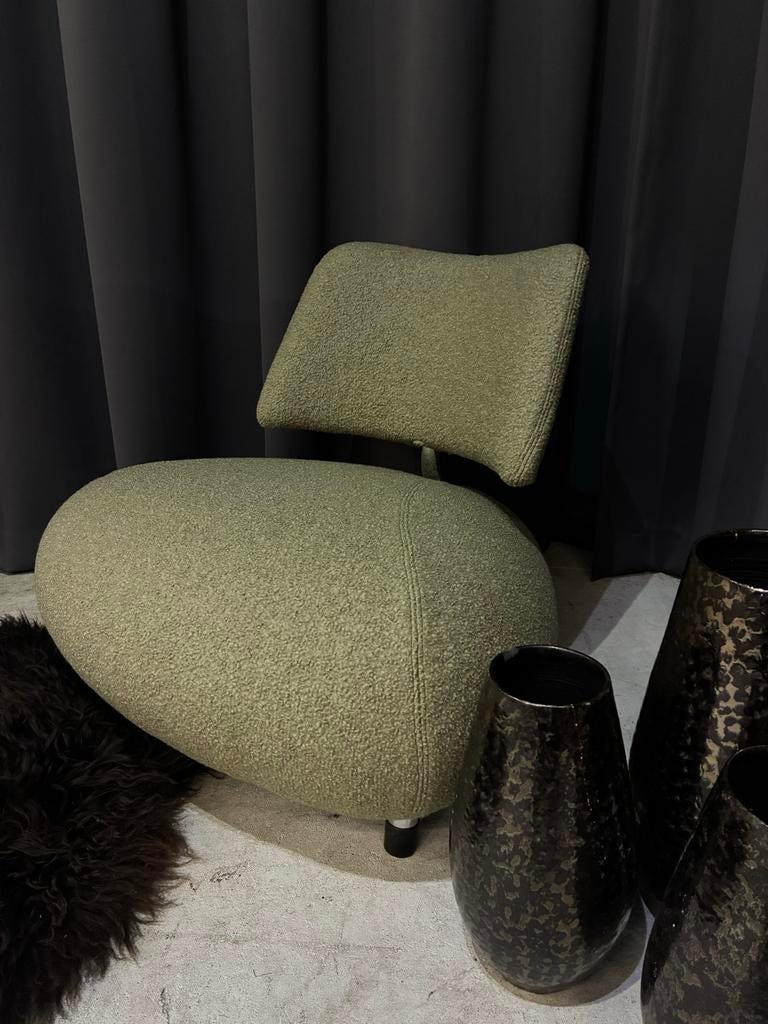 Leolux Pallone fauteuil - Nieuw in wol bouclé, Ophalen, Leolux, ., Zo goed als nieuw