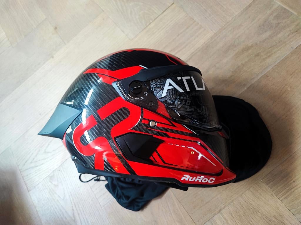 Ruroc Atlas Track Carbon Inferno Red ML Medium Large, Motoren, Kleding | Motorhelmen, M, UK, Nieuw zonder kaartje, Ophalen