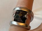 Forse zilveren ring Granaat, Sieraden, Tassen en Uiterlijk, Verzenden, Zwart, Met edelsteen, Dame