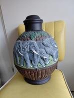Vintage lampenvoet keramiek olifanten elephant lamp, Ophalen, Overige materialen, Gebruikt, Vintage