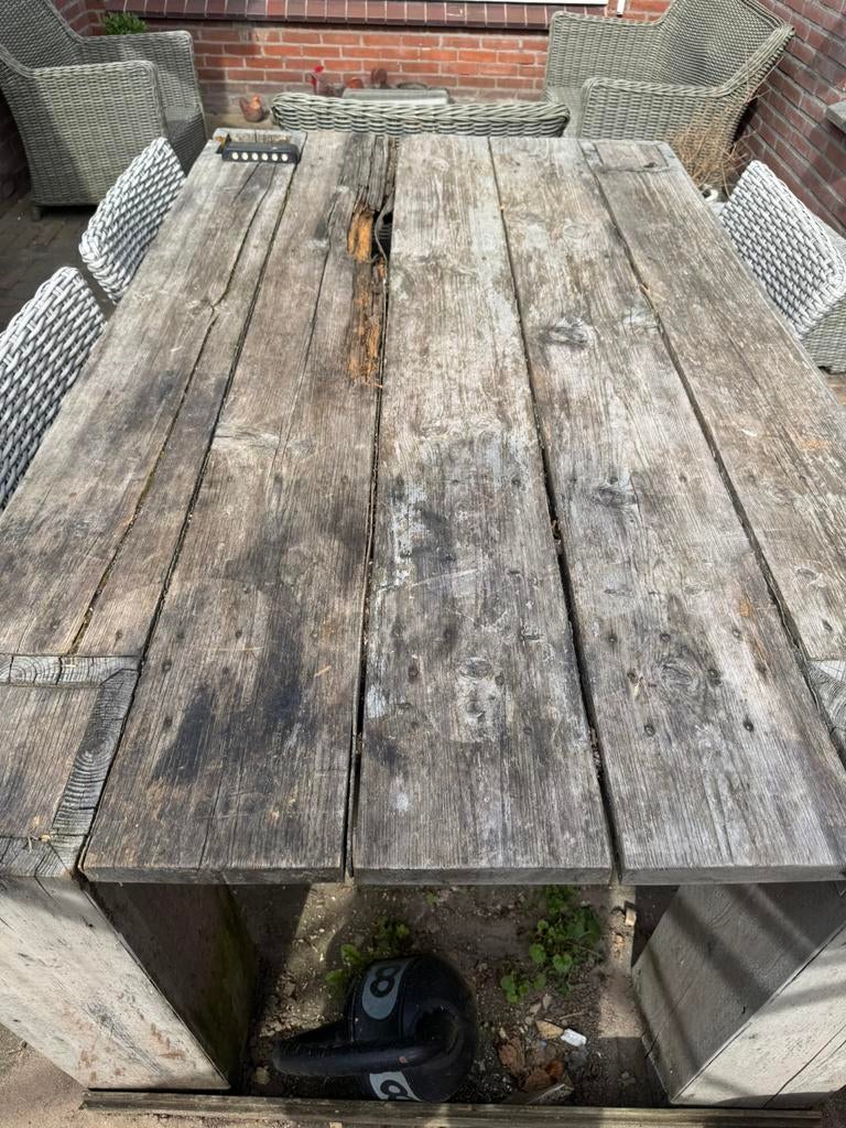 Tuintafel Steigerhout 3 cm dik gratis, Tuin en Terras, Tuintafels, Ophalen, Gebruikt, Derietdijk@gmail.com, DHZ