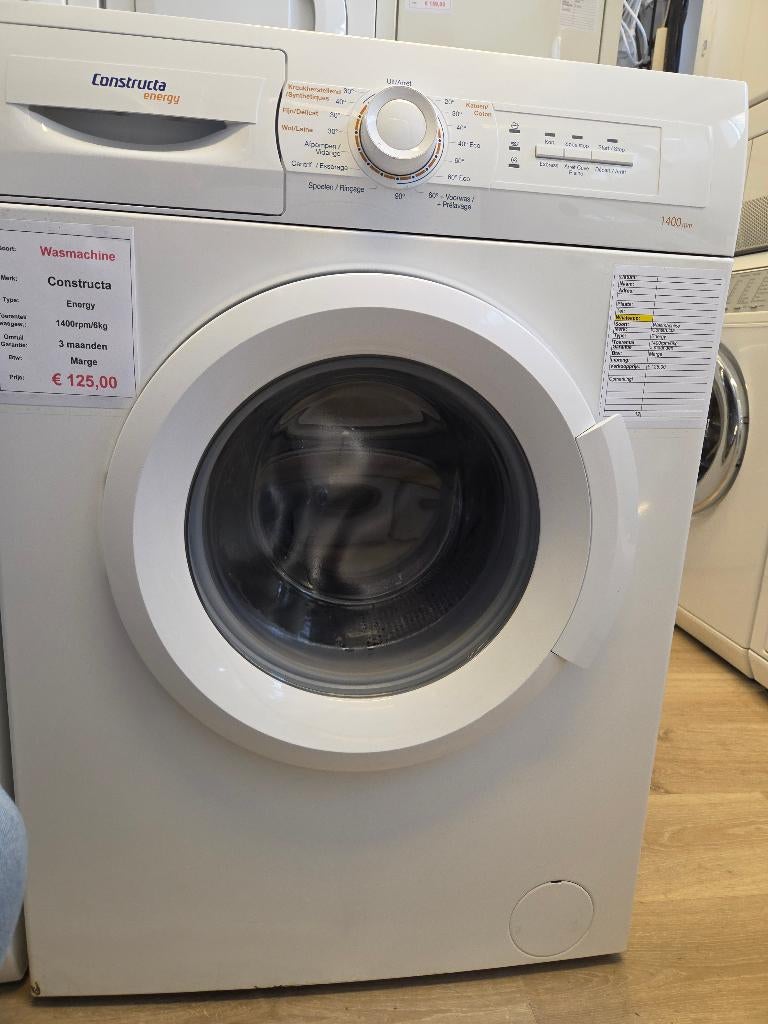 wasmachine - Constructa - 6kg, Witgoed en Apparatuur, Wasmachines, Refurbished, Voorlader, 6 tot 8 kg, 85 tot 90 cm, 1200 tot 1600 toeren