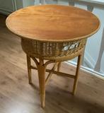 Rotan bijzettafel ibiza style, Huis en Inrichting, Minder dan 55 cm, Rond, Zo goed als nieuw, Ophalen