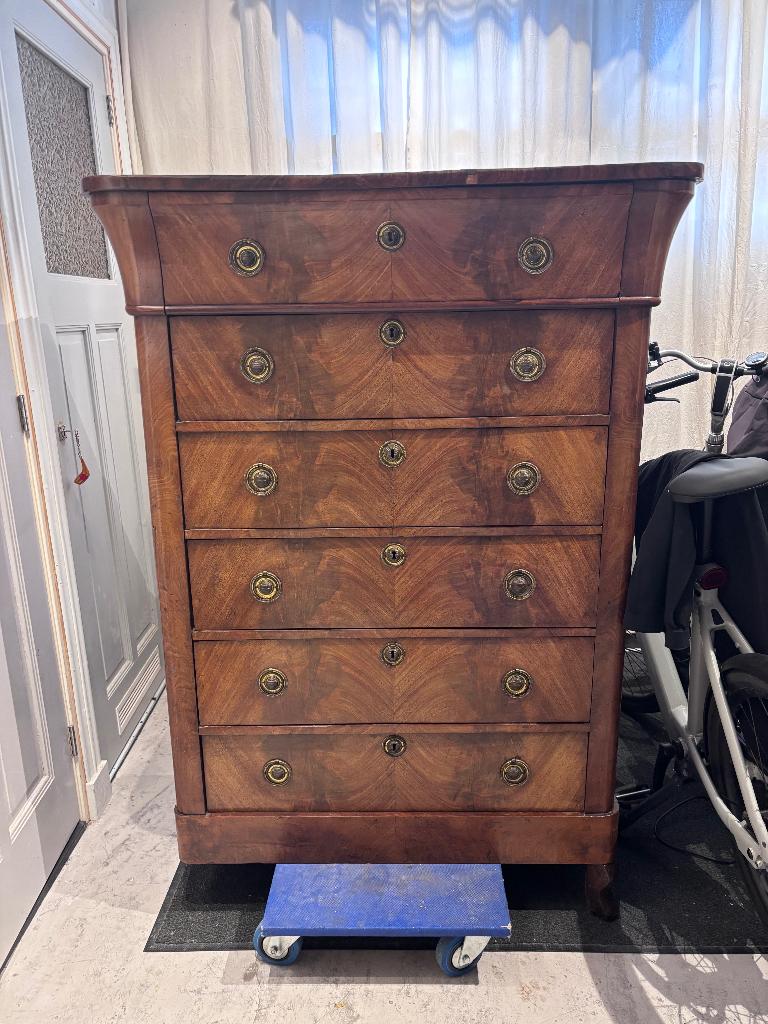 Antieke Chiffonnière - 6x Ladenkast, Antiek en Kunst, Ophalen