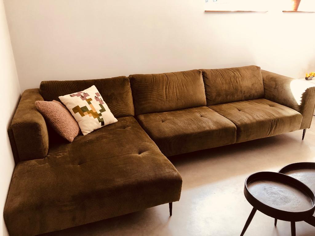 Groene rib bank, Ophalen, Gebruikt, Retro, industrieel, 100 tot 125 cm