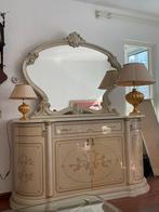 Barok Dressoir met Spiegel - Crème/Goud, Huis en Inrichting, Kasten | Dressoirs, 150 tot 200 cm, Ophalen of Verzenden, Zo goed als nieuw