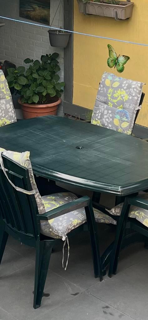 Te koop Tuinset jardin merk Tafel, 6 stoelen en 4 voor 65, Tuin en Terras, Tuinsets en Loungesets, Ophalen of Verzenden, Zo goed als nieuw