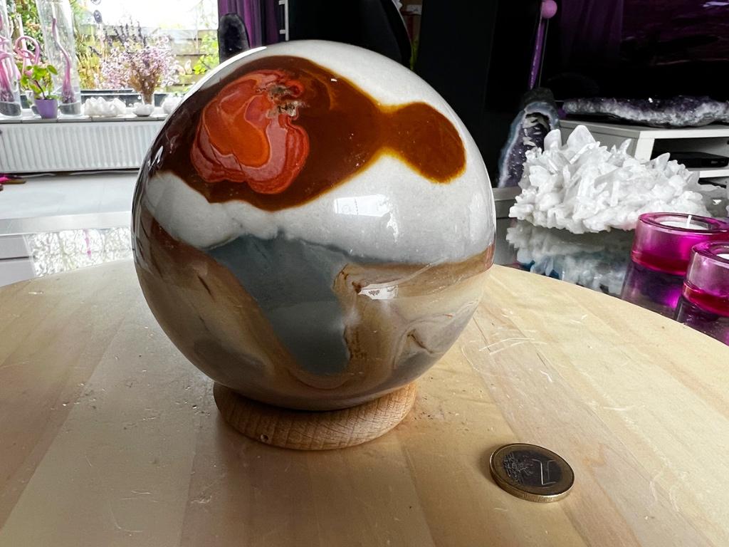 Jaspis Polychroom bol (15) 1706 gram, diameter 11 cm., Ophalen of Verzenden, Mineraal