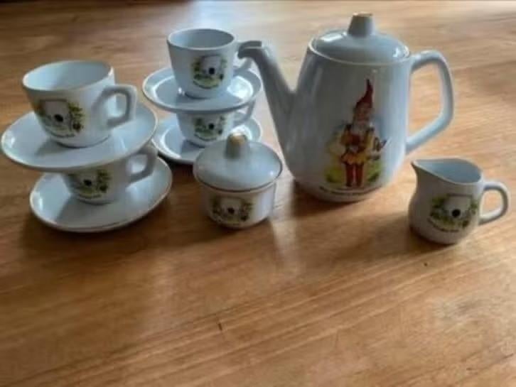 Vintange kinderserviesje Van Nelle Piggelmee, Ophalen of Verzenden, Zo goed als nieuw, Porselein, Kop en/of schotel