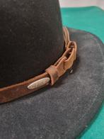 hoed robinsen zwart met bruine leren band 100% wol, Kleding | Heren, Hoeden en Petten, Ophalen of Verzenden, 'T Olde Gre-j, Info@toldegrej.nl