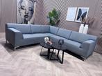 ZGAN Montel Fresh Hoekbank - Grijs - 275 x 250, 250 tot 300 cm, -, -, Montel Fresh strak design hoekbank grijs modern tijdloos