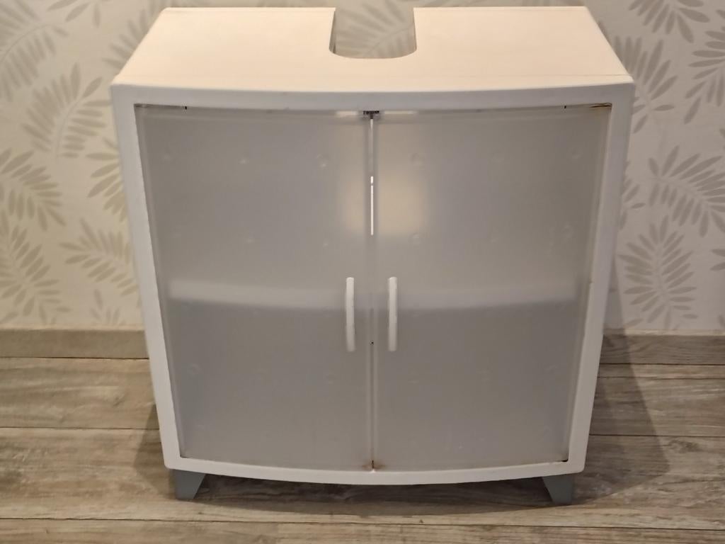 Wastafel onderkast, wit/grijs., Ophalen, Minder dan 50 cm, Gebruikt, Minder dan 100 cm