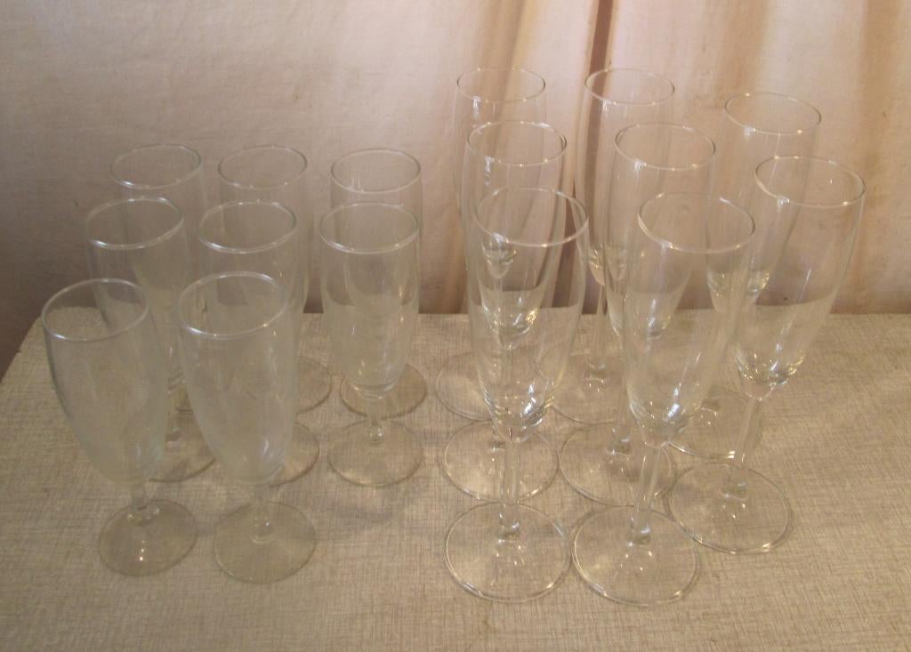 Mooie Partij van Champagne Glazen, Glas of Glazen, Ophalen of Verzenden, Overige stijlen, Glas