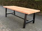 Industriële tuintafel met stalen onderstel | Maatwerk, Tuin en Terras, Tuintafels, Ophalen, Nieuw, Rechthoekig, Hout