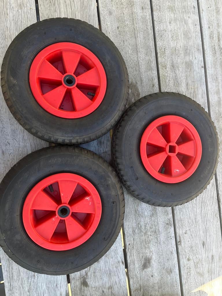 3 Luchtbanden voor steekwagen/kar/kruiwagen – goede staat, Ophalen of Verzenden, Gebruikt