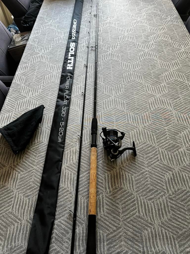 Cresta Pelletwaggler hengel met Solith 4000 molen, Watersport en Boten, Ophalen, Zo goed als nieuw, Complete hengel