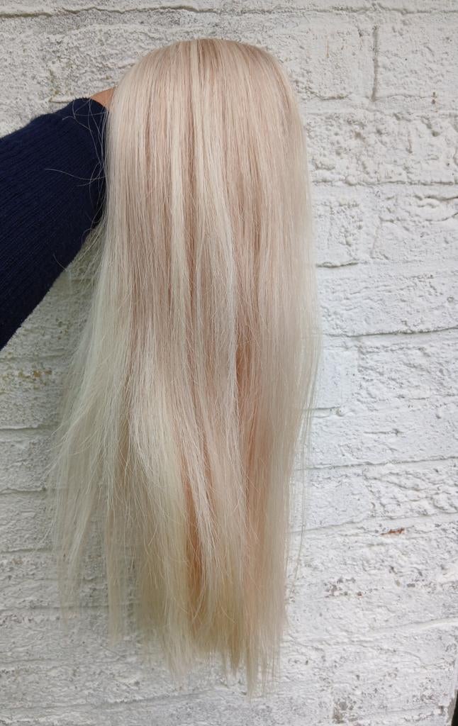 Doe een leuk bod. Topkwaliteit flat weave 55 cm 150 gram, Ophalen of Verzenden, Zo goed als nieuw, Pruik of Haarverlenging