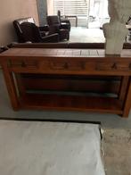 Houten sidetable met lades. Donker hout eiken, Huis en Inrichting, Tafels | Bijzettafels, 45 tot 60 cm, Ophalen of Verzenden, Zo goed als nieuw