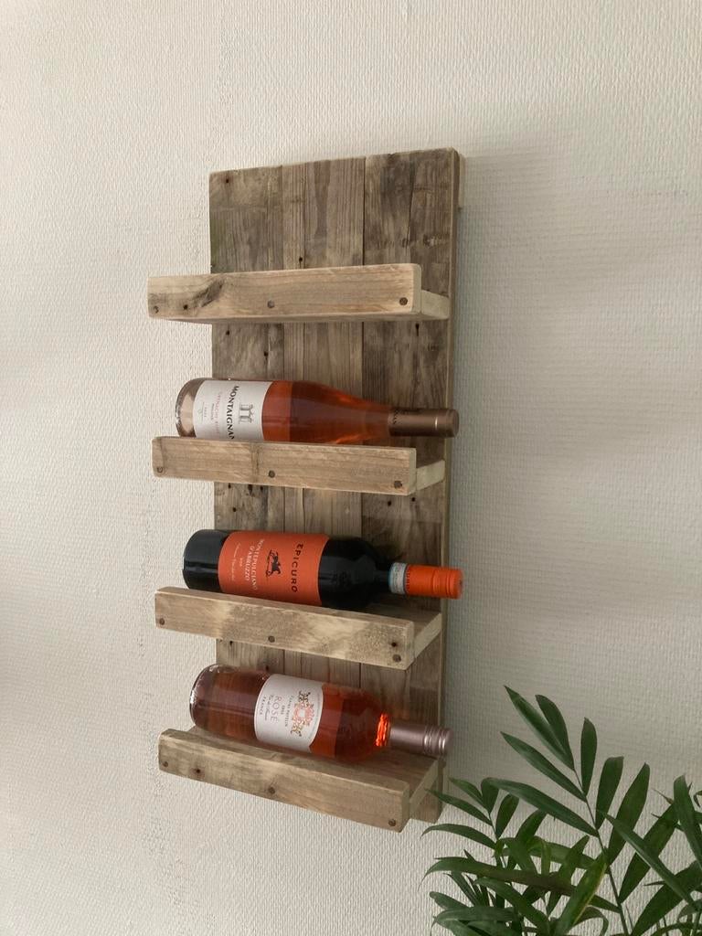 Stoer Wijnrek voor 4 flessen NIEUW, Ophalen, 50 tot 75 cm, Nieuw, Minder dan 5 flessen