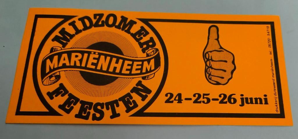 Sticker Mariënheem Midzomer Feesten, Ophalen of Verzenden, Zo goed als nieuw, Bedrijf of Vereniging