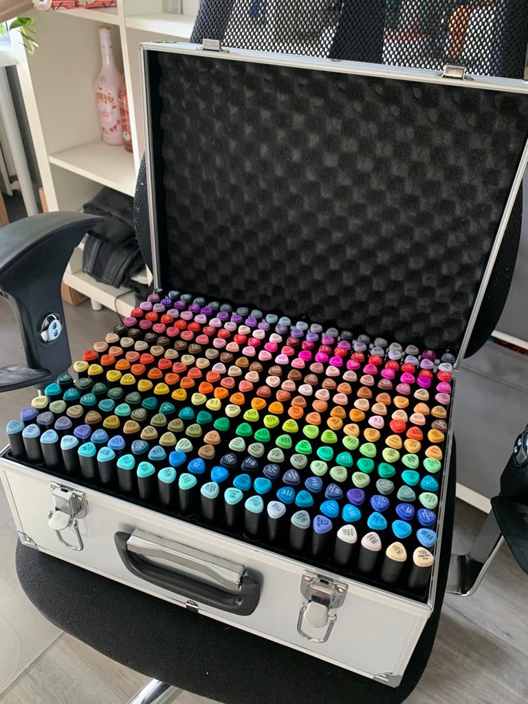 300 DécoTime twinmarkers in koffer, Hobby en Vrije tijd, -, -, Overige typen, Ophalen of Verzenden