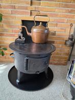 Antieke gietijzeren kookkachel kolenkachel koperen ketel, Ophalen, Koper